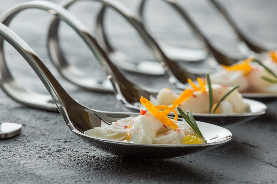 Sea Bass Ceviche served in spoon