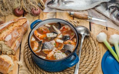 Sea Bass or Sea Bream Fish Soup